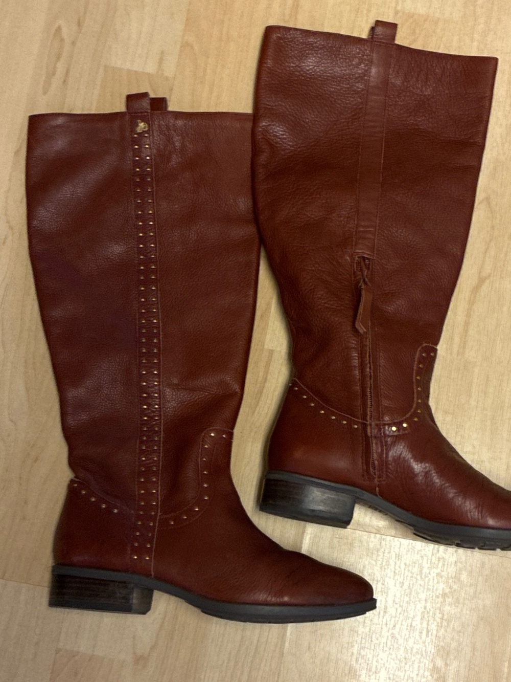 Sam Edelman Prina Stud Redwood/Wishey Brown Riding Boots